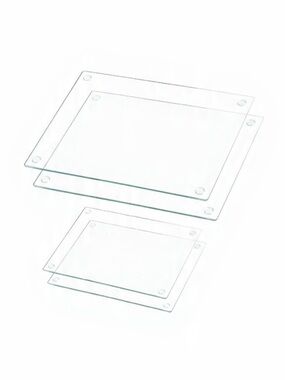 4 Pack 2 Sizes Glass Cutting Board with Anti-Slip Pads, Rectangle - SHIP ALONE